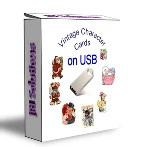 Vintage Character Cards Collection on USB, Craft ,Cardmaking 500+ Clip Art - Picture 1 of 2