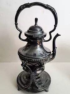 Antique Silver on Copper Teapot on Stand with Burner Made in England (1830) - Picture 1 of 11