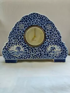 Antique Delfts Handpainted Mantle Clock West Germany Mercedes NOT RUNNING - Picture 1 of 18