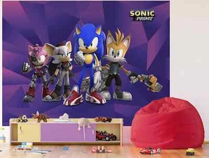Sonic wallpaper mural for kids bedroom photo wall 252x182cm blue boy girl room - Picture 1 of 5