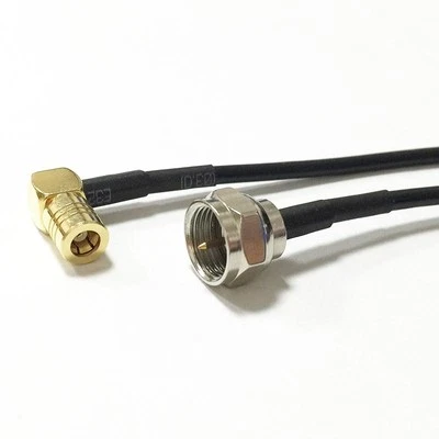 F-type Male to SMB female angle connector adapter cable RG174 100cm NEW - Image 1 of 4