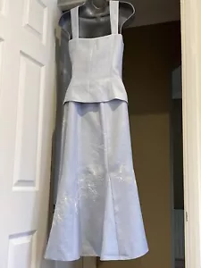 Jacques vert size 12  Matching Skirt/top Occasion Wear Pale Blue And White - Picture 1 of 6