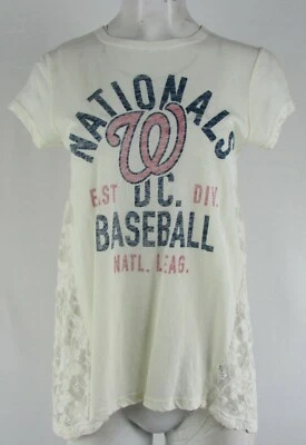 Washington Nationals MLB Touch Women's Short-Sleeve Floral Mesh Top - Image 1 of 4