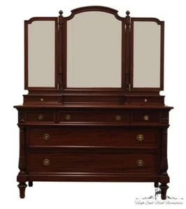 VINTAGE ANTIQUE Solid Mahogany Traditional English Imperial 54" Dresser w. Gl... - Picture 1 of 10