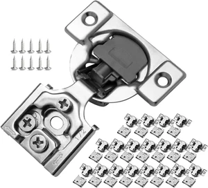 1/2 Inch Overlay Soft Close Cabinet Hinges, 20 Pack Slow Soft Close Hinges for K - Picture 1 of 12