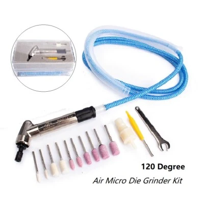 120° Air Micro Die Grinder Kit High Speed Pneumatic Grinding Machine 1/8" Collet - Image 1 of 4