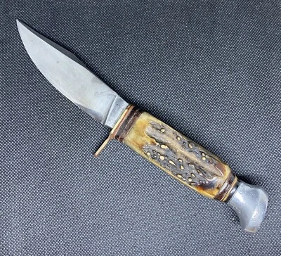 VINTAGE 1920'S MARBLES GLADSTONE MICH USA STAG HANDLE WOODCRAFT KNIFE PAT'D 1916 - Image 1 of 4