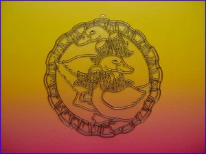 Suncatcher / Plastic - 11" Inch / Country Geese / Design - Picture 1 of 1