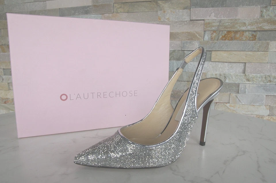 Sapatos L'Autre Chose EU 38 Bombas Sling Pumps Salto Cristal Novo Antigo RRP 339 € - Imagem 1 de 4