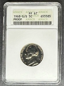 1968-S/S Proof Jefferson Nickel ANACS PF-67, Buy 3 Items, Get $5 Off - Picture 1 of 2
