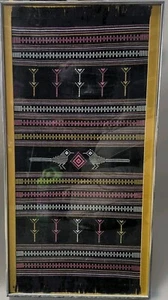 Sri Lanka KANDYAN Pit loom Hand Loom woven Textile runner / Shawl 16X36.5" VGC - Picture 1 of 4