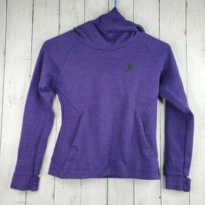 Nike Girls Tech Fleece Hoodie Purple Cowl Neck Size Small Youth - Picture 1 of 10