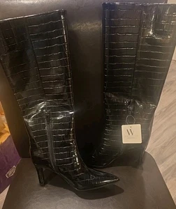 Worthington Pleasant Black Boots Memory Foam Size 5M New  - Picture 1 of 10