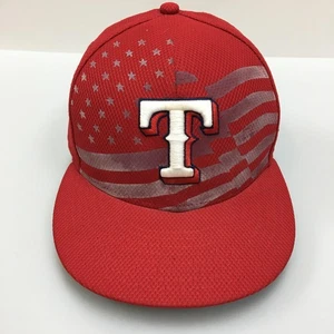 Texas Rangers Mütze Kappe nicht verstellbar Herren 7 3/8 rot MLB Baseball amerikanische Flagge New Era - Bild 1 von 11