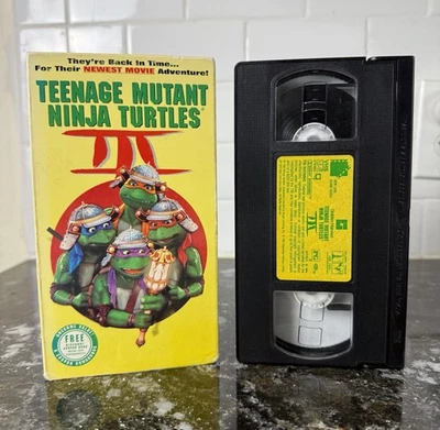 VINTAGE Teenage Mutant Ninja Turtles III 3 TMNT (VHS, 1993) TESTED NICE!! - Image 1 of 4