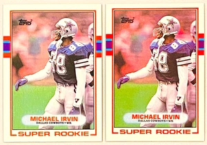 (2) Michael Irvin 1989 Topps Football Super Rookie NM RC Lot #383 - Bild 1 von 2