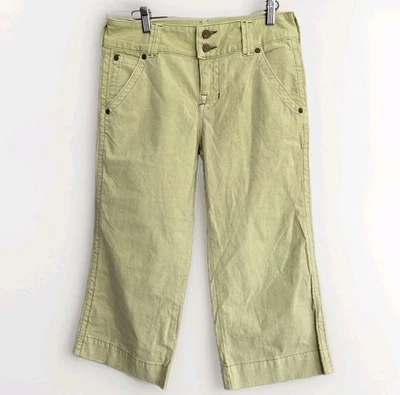 Pure Color Jeans Womens Sz 29 Light Green Cropped Capri Stretch Straight Leg - Image 1 of 4