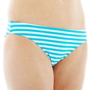 Arizona Striped Hipster Swim Bottoms Ahoy Mate Blue Size L New With Tags - Picture 1 of 1