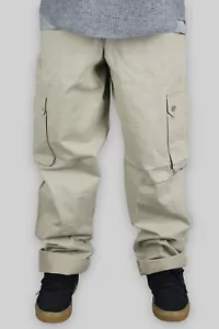 360 Threesixty Loose Baggy Fit Chino Cargo Skate Pants Trousers Sand Beige 90's - Picture 1 of 5