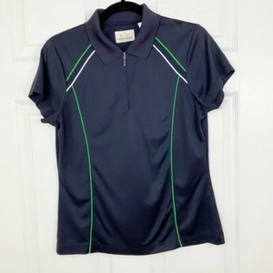 EP Pro Tour Tech Damen Golf Polo Navy Gr. M grün/weiß gestreift  - Bild 1 von 8