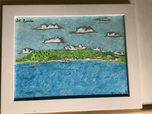 Beach painting of St. Barts 19 x 24in canvas. Brand new. Perfect for any house - Picture 1 of 3