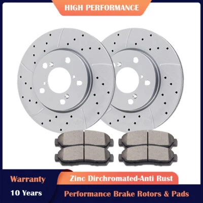 Front Brakes and Rotors Brake Ceramic Pads Discs Kits for 2005-10 Honda Odyssey - Image 1 of 4