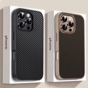 Stoßfeste Kohlefaser Hybrid Handyhülle für iPhone 16 15 14 Pro Max 16e 13 12 - Bild 1 von 13