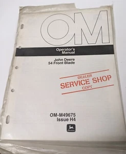 John Deere 54 Front Blades Operators Manual OM-M49675 Issue H4 - Bild 1 von 4