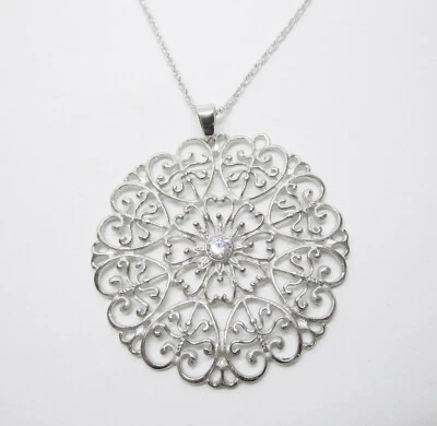 Ciondolo in Argento 925 con Zircone taglio brillante, realizzato artigianalmente - Immagine 1 di 4