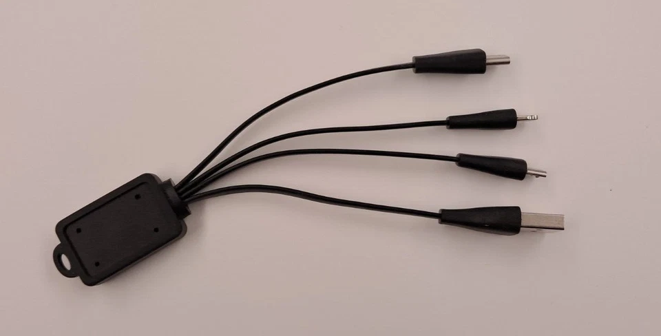 Multi 3 in 1 USB Ladekabel mit Apple-Adapter, USB-C-Anschluss und Micro-USB - Bild 1 von 1