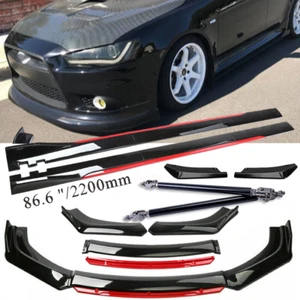 For 09-15 Mitsubishi Lancer Front Bumper Lip Spoiler Splitter /Side /Skirt Body - Picture 1 of 24