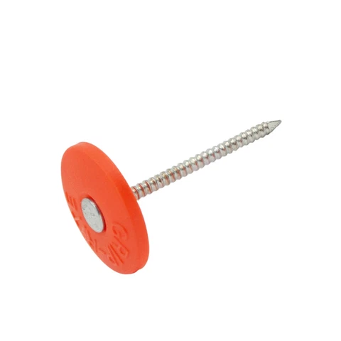 Grip-Rite 3 in. Cap Electro-Galvanized Plastic/Steel Nail Full Round - Case o Cover