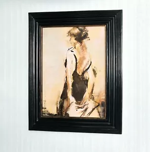 Arte tecnica mista originale su tela con cornice ABITO PICCOLO NERO firmato Daniels - Foto 1 di 8