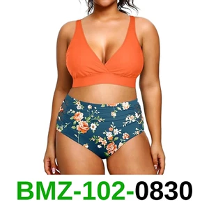 Yonique Womens Plus Size Bikini High Waisted Swimsuits Two Piece Bathing,14 Plus - Picture 1 of 5