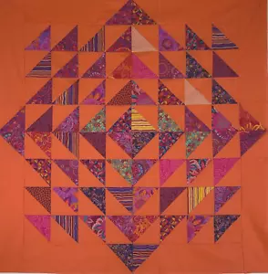 Lily Pad Tischauflage Steppdecke 40 x 40 halbquadratische Dreiecke. Orange Sherbert - Bild 1 von 2