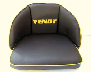 Sitzpolster Sitzkissen braun für Fendt Traktor Logo gestickt Kunstleder 32 cm - Bild 1 von 3