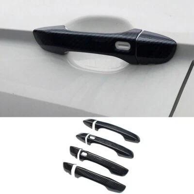 Exterior Outside Door Handle Trim For Volkswagen Tiguan 17-21 ABS Carbon Fiber - Изображение 1 из 4