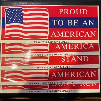 5x USA Proud To Be An American God Bless 8"x3" Flag Bumper Stickers Patriot Lot - Image 1 of 4
