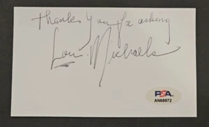 LOU MICHAELS Signed 3x5 Index Card-RAMS-GREEN BAY PACKERS-PSA - Picture 1 of 4