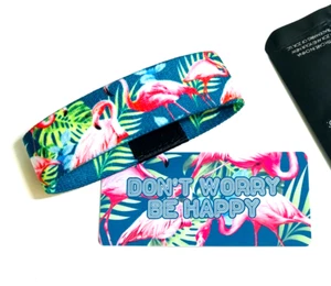 ZOX **DON'T WORRY BE HAPPY** Silber Armband med mys Armband mit Karte FLAMINGOS - Bild 1 von 3