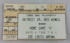 OHL 1995 Detroit Junior Red Wings OHL Playoffs Home Game “H” Hockey Ticket