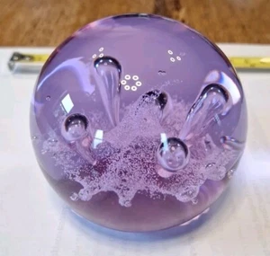 Vintage Caithness CNG engraved Scotland Blown Art Glass Paperweight Rare Design - Picture 1 of 6