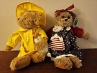 Bearington Collection BETSY AND ROSS 1078 & DONALD Rainy Day Stuffed Bears