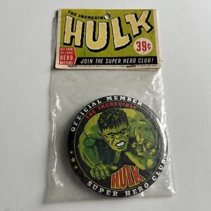 World Mfg Marvel Super Heroes 3.5" Hulk 1966 Club Button Pin-MOC Sealed - Picture 1 of 2