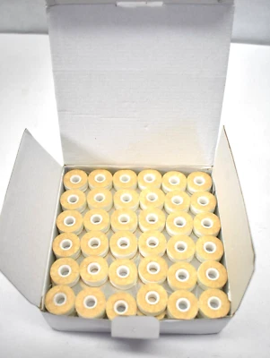 Doublelin Prewound Bobbins Card Board Size White 144 Piece Set 130 yds Atco - Image 1 of 4