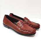Sas Penny J Slip On Loafers Shoes Brown Siena Leather Womens Sz 8.5 Tripad Mocs