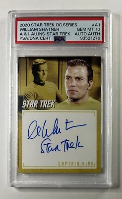 2020 Star Trek TOS Inscription William Shatner Autograph Auto PSA 10 Gem Mint - Image 1 of 2