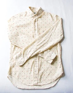 Men's Gitman Bros Vintage Retro Pale Yellow Casual Button Up Polka Dot Shirt S - Picture 1 of 5