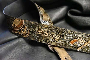 Correa de guitarra de cuero hecha a mano serie Sheridan Outlaw - Imagen 1 de 12