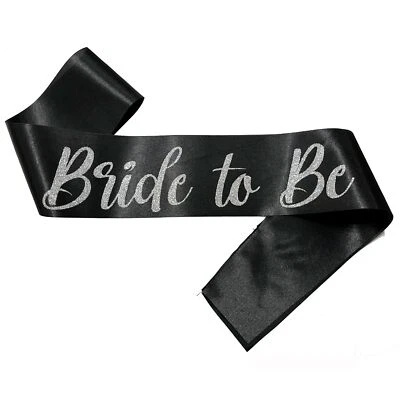 Серебряный и черный пояс невесты холостяцкой вечеринки свадебный душ только что женился - Изображение 1 из 4